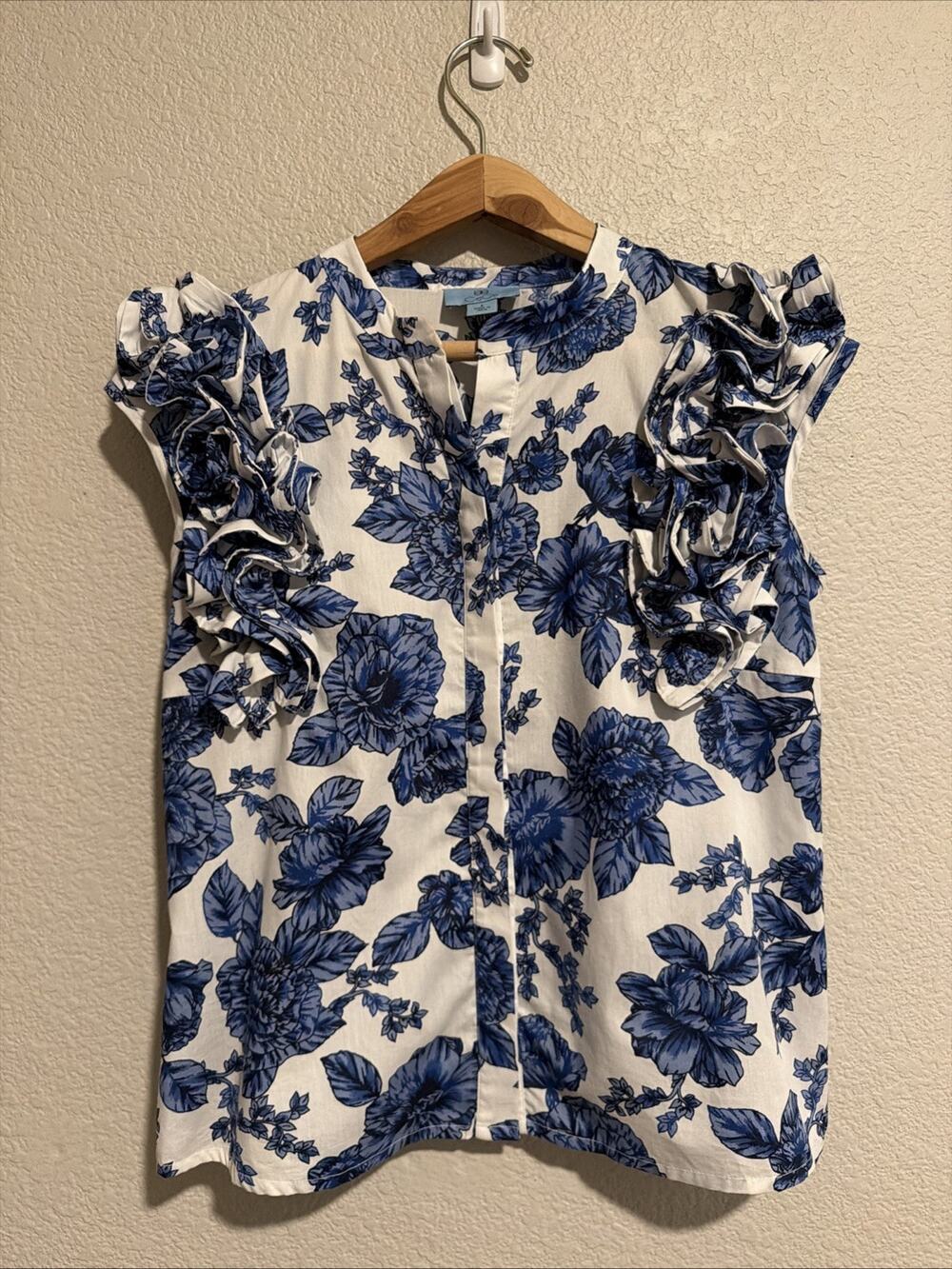 NEW CeCe Blouse Top Luxury Minimalist Evening Trad Wife Feminine Romantic Ruffle